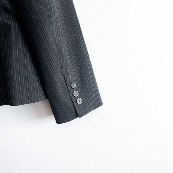 Anne Klein Women's Lined Blazer Suit Jacket Single Button Stripes Black Size 12 - Picture 3 of 8